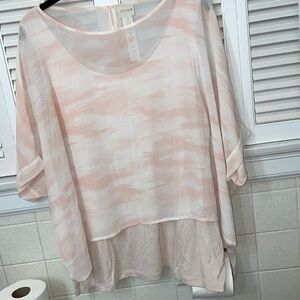 Chico’s  light pink sky sheer shirt tank